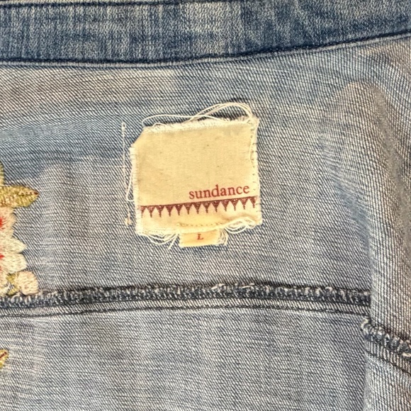 EUC Sundance Posie Canyon Denim Embroidered Jacket Size Large - Picture 8 of 10